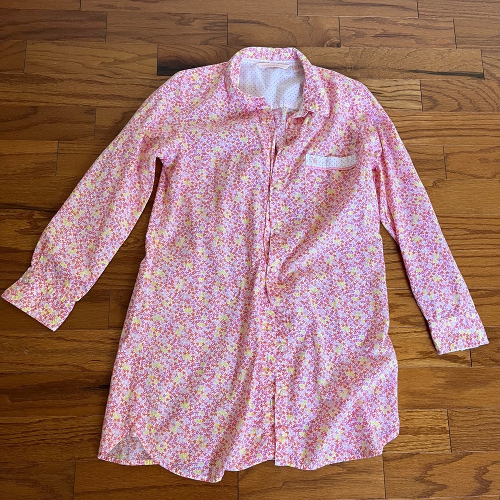 Victoria’s Secret size medium pink/orange floral sleep shirt
